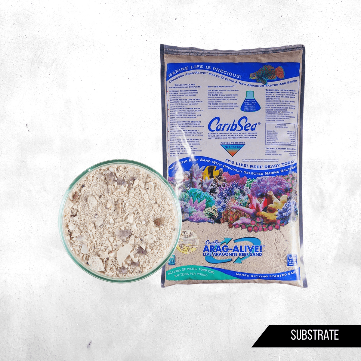 CaribSea Arag Alive Bimini Pink Live Sand - 10 Kg